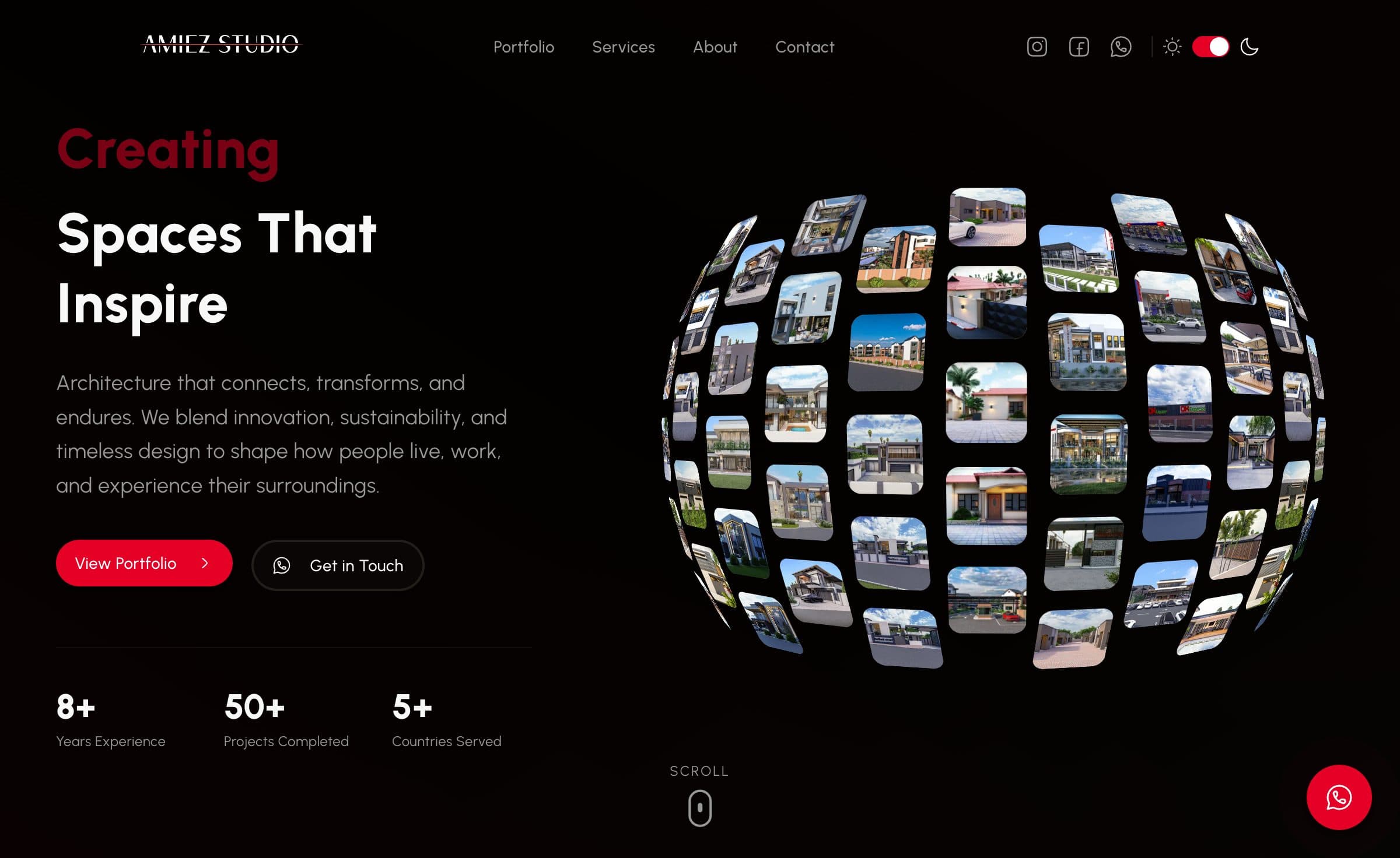 Amiez Studio website homepage