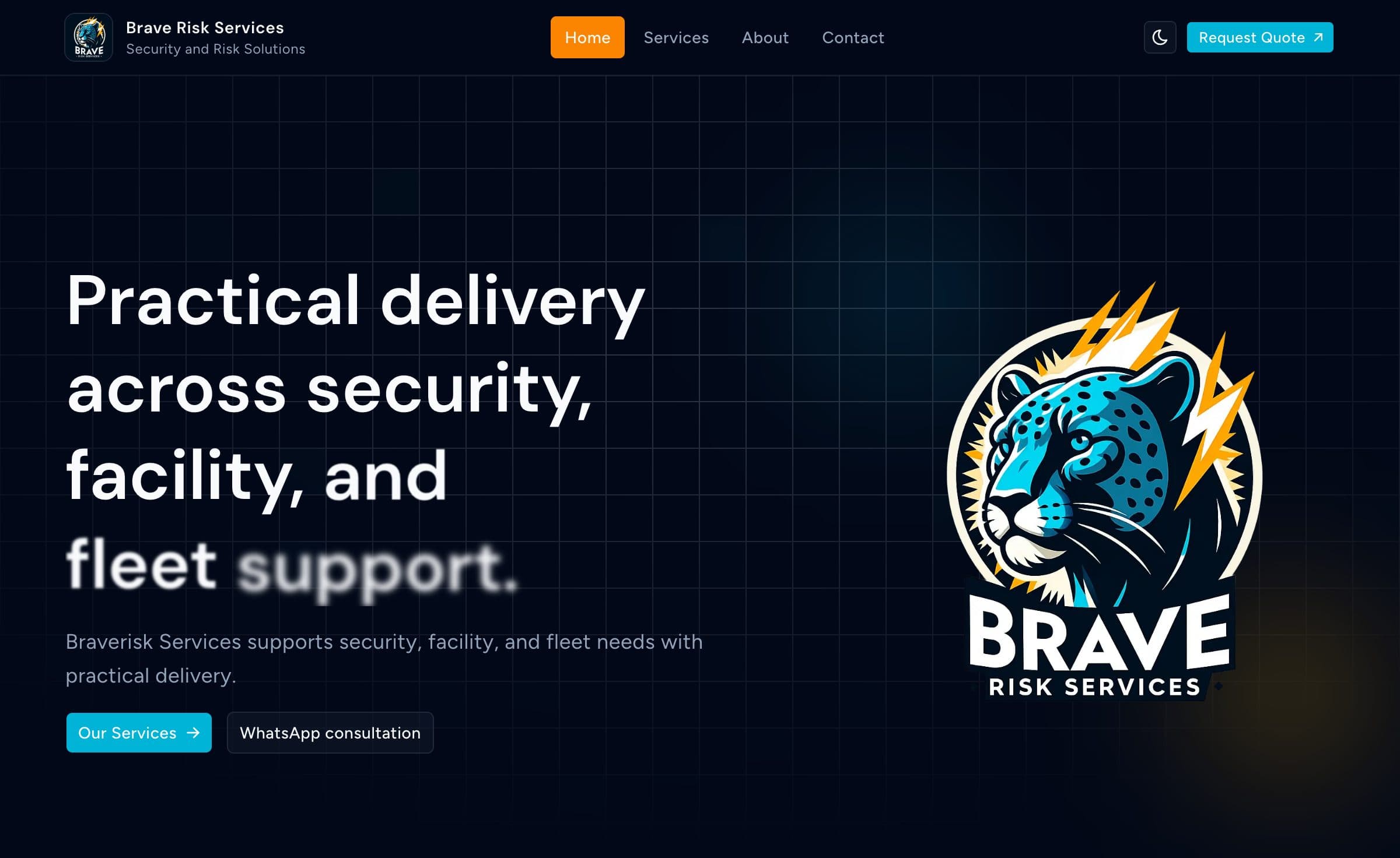 Brave Risk Services website homepage