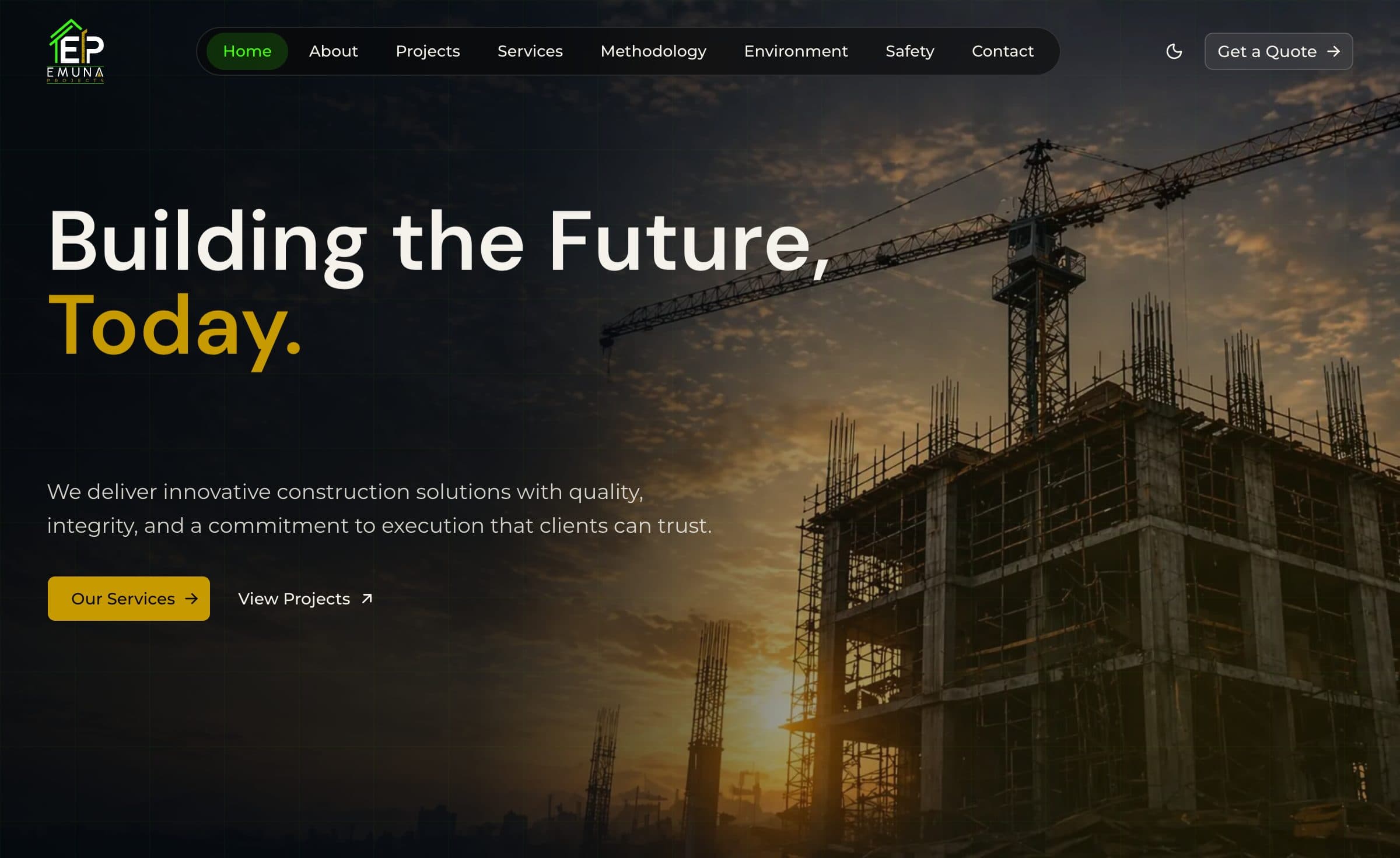 Emuna Group website homepage