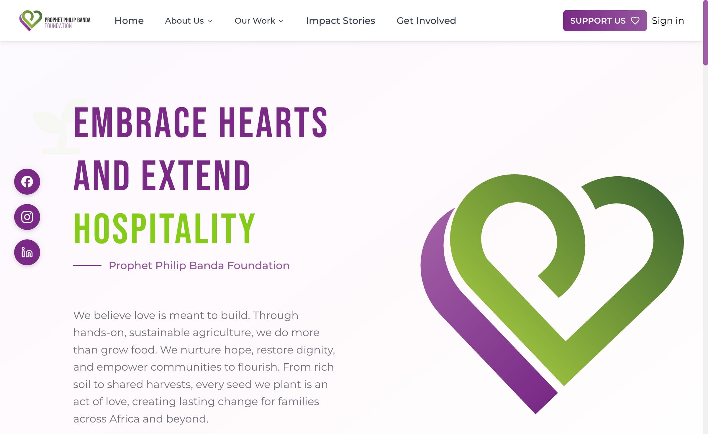 Prophet Philip Banda Foundation website homepage