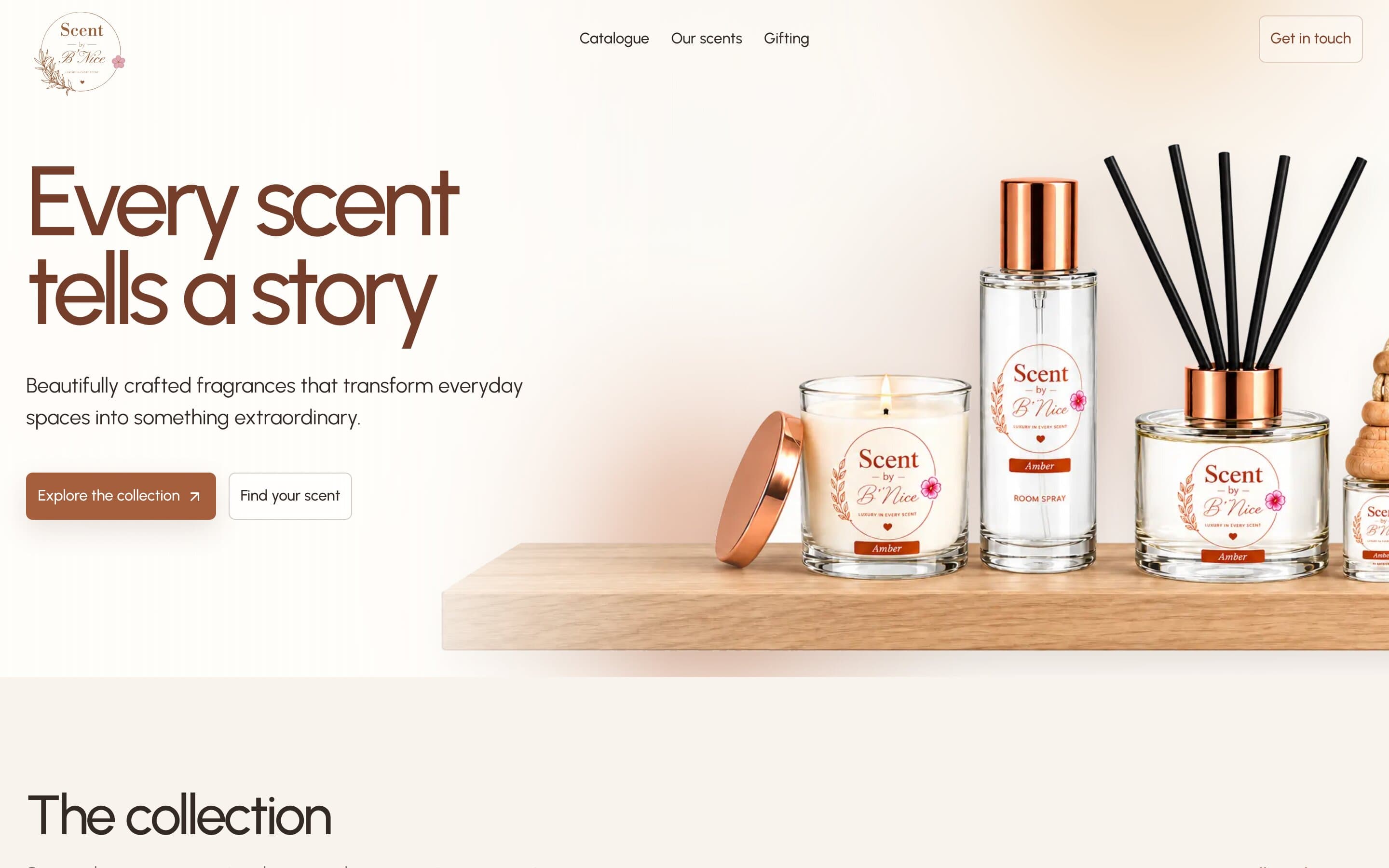 Scent by B’Nice website homepage