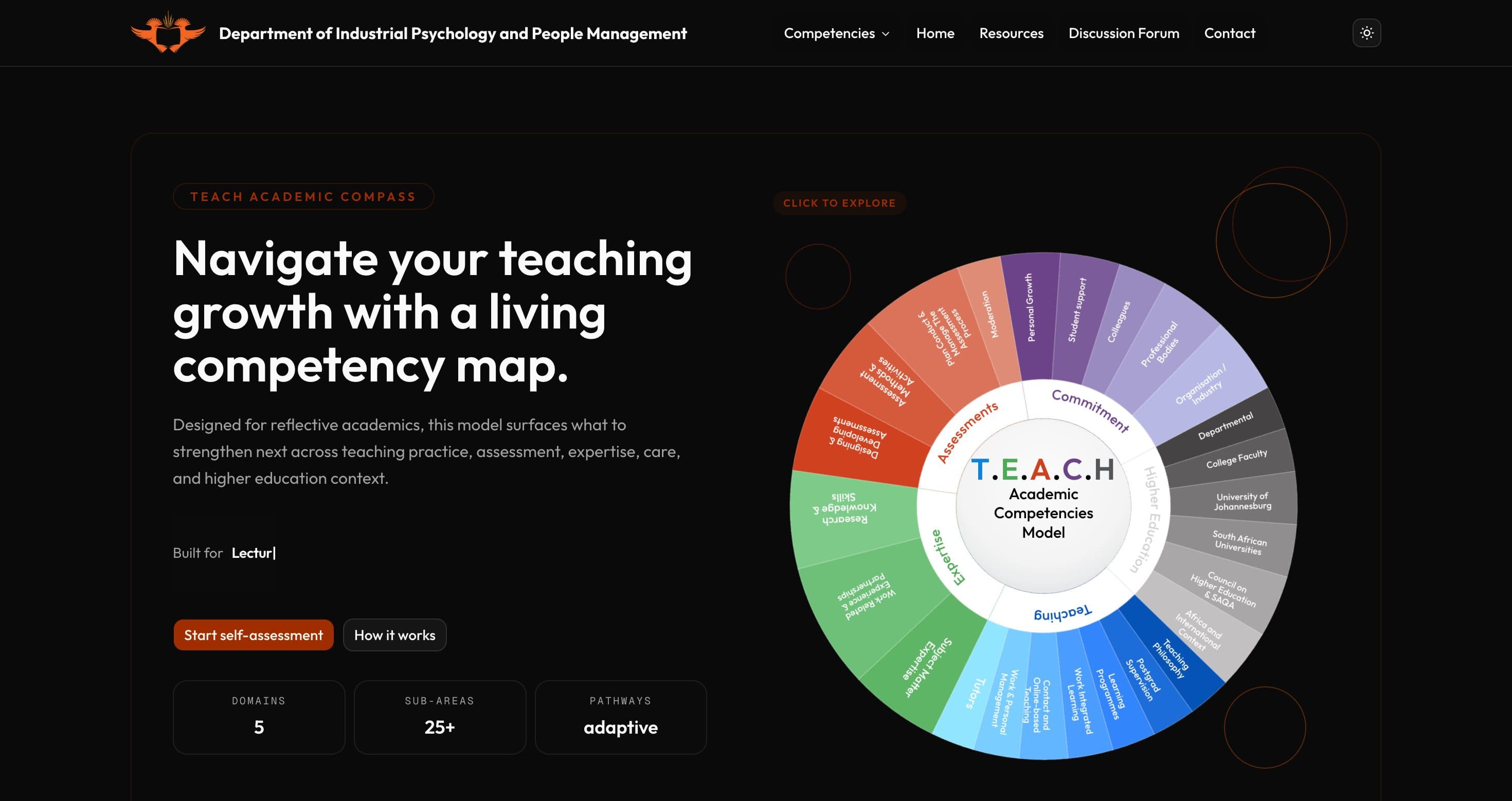 T.E.A.C.H. platform homepage